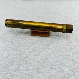 Vintage Polished Brass Kaleidoscope with Wooden Stand  W1
